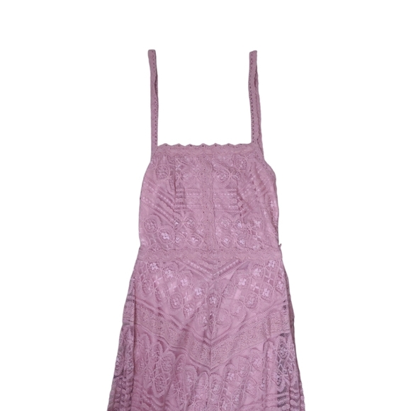 Lulus Beneath the Garden Arbor Dusty Rose Lace Maxi Dress Size Small - Picture 10 of 16
